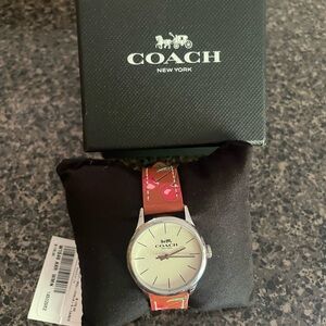 Coach Pink and Red Strap Watch